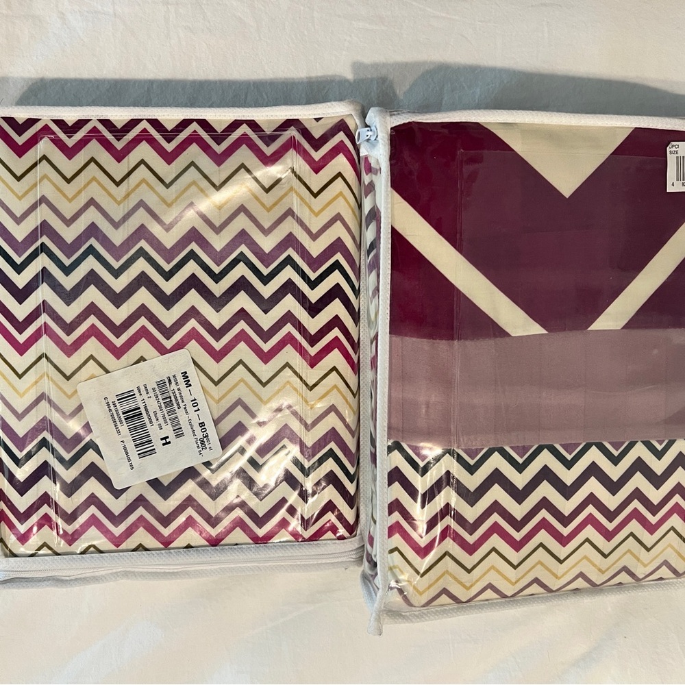 Missoni for Target Chevron Pattern curtain panel Set - Purple, Cream, and Gold